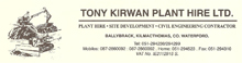 Tony Kirwan Plant Hire Limited